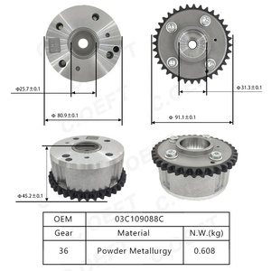 Nuovo dispositivo di regolazione albero a camme di alta qualità ingranaggio di temporizzazione regolabile 03 c109088c per VW Golf Passat AUDI - Product Image 3