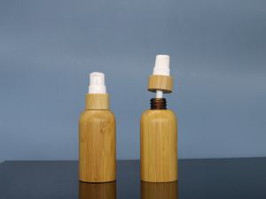 Distributeur de cosmétiques en bambou avec pompe à lotion, vaporisateur fin pour <span class=keywords><strong>shampoing</strong></span>, savon, soin de la peau, sérum, parfum - Product Image 3