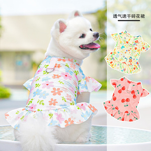 Floral Pet Cat <b>Dress</b> Summer Breathable Quick Dry Skirt For Cats - Product Image 3