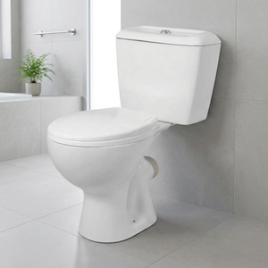 Ensemble WC deux pièces en porcelaine pour salle de bain, avec siège de toilette occidental et asiatique - Product Image 4
