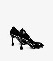 Escarpins en cuir véritable à talon de 9 cm avec cristaux, chaussures de soirée pour femmes, tailles 34-43, pour mariage, banquet, soirée, fabrication sur mesure ODM/OEM