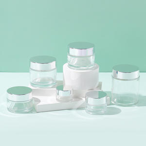 Botol Kaca Mulut Lebar Transparan 5ml 10ml 15ml 30ml 50ml 60ml 2oz 100ml, Botol Krim Kaca Transparan 1oz dengan Tutup Perak Hitam Emas - Product Image 5