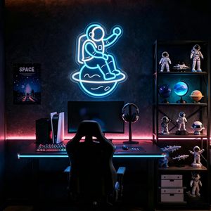 Enseigne néon Astronaut Planet, Décoration LED pour salle de jeux et man cave |   Enseigne néon personnalisée Astronaute Saturne - Product Image 6