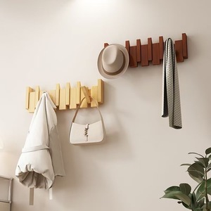 Solid wood piano key <b>coat</b> rack, wall-mounted <b>coat</b> <b>hooks</b>, bedroom, entryway, behind the front door, walnut no-drill <b>coat</b> rack - Product Image 2