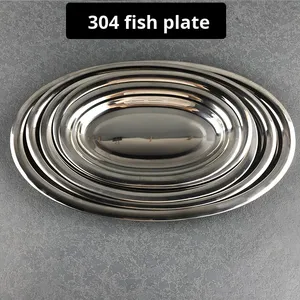 Yolecen Premium acier inoxydable 304 316 assiette à <span class=keywords><strong>poisson</strong></span> de qualité alimentaire grande assiette à vaisselle pour <span class=keywords><strong>poisson</strong></span> cuit à la vapeur domestique poli ovale longue - Product Image 4