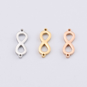 Connettore Simbolo <span class=keywords><strong>Infinito</strong></span> Numero 8 in Acciaio Inossidabile Lucidato a Specchio 7x21mm per Creazione di Gioielli Fai-da-Te - Product Image 4