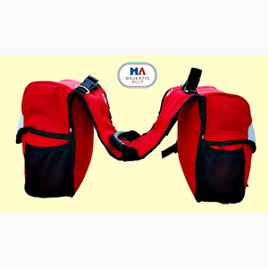 Échantillon gratuit Sac de selle équestre rembourré réfléchissant avec poches et porte-bouteille d'eau, durable - Product Image 3