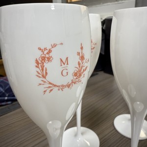 Flûtes à champagne en plastique incassable de 175 ml en gros, logo personnalisé, <span class=keywords><strong>verre</strong></span> à vin de luxe réutilisable pour mariage et fête - Product Image 4