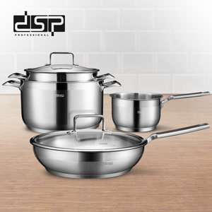 Dsp Dansong Stainless Steel Cookware <b>Set</b> 304 Four Piece Soup <b>Pot</b> Combination Kitchen Cooking <b>Set</b> Oven Safe Rust Proof - Product Image 1