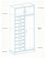 Armoire de rangement métallique Xinanda à 3 portes et 10 tiroirs, montage au sol, blanche, pour atelier, bureau, classement, rangement multi-compartiments pour outils et pièces