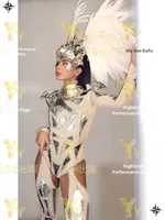 Performance Costume Ancienne Technologie Exotique Salle De Bal Théâtre Costume De Fête pour Femmes Polyester/Rayonne Paillettes Imprimer YSMARKET
