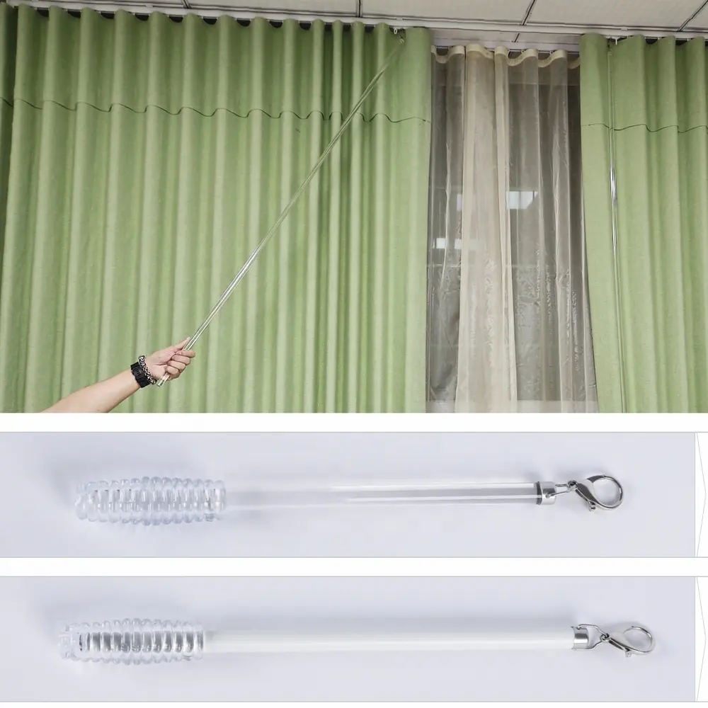 Customized size hotel collection wave fold drapery sheer curtain with rod control