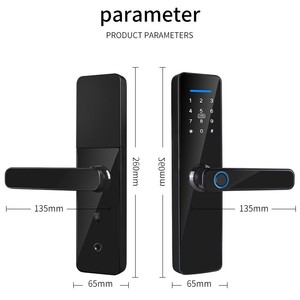 Serrure de porte intelligente S811, serrure intérieure en alliage d'aluminium noir, contrôle par application, empreinte digitale, mot de passe, carte - Product Image 5