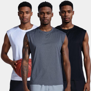 Débardeur côtelé sportif pour homme, col en V, coupe ajustée, respirant, tricoté, 100 % polyester, couleur unie, logo personnalisé, haute qualité - Product Image 4