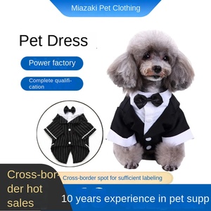 Ropa de Lujo para Mascotas Otoño-Invierno, Traje Formal Clásico de Poliéster, Esmoquin Sólido para Perros Caballeros y Gatitos - Product Image 4