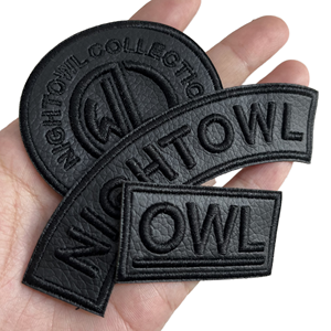 Custom Eco-Friendly Iron-On Heat Press 3D Embossed PU Fabric PVC <b>Round</b> Patches for Hats - Product Image 1