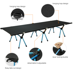 Cama de Campaña Plegable de Aluminio de 2 Vías, Ligera y Ajustable, para Exteriores, Precio de Fábrica, Ideal para Senderismo - Product Image 6