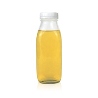 Bouteille en verre de jus de boisson fraîche carrée française de 8oz 16oz avec bouchon à vis