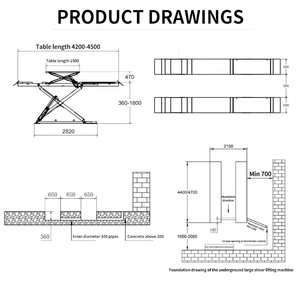 Pont élévateur à ciseaux de haute qualité, capacité 4000 kg, pour alignement de roues, élévateur de voiture à ciseaux à levée moyenne, pour <span class=keywords><strong>garage</strong></span> domestique, avec certification CE - Product Image 5