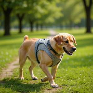 Harnais souple avec laisse en maille grise pour chien – Équipement de promenade pour animaux de compagnie - Product Image 3