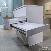 Table de chevet moderne blanche avec serrure RFID intelligente, tiroir secret pour la confidentialité et la sécurité, vente en gros