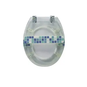 Made in China transparente Design farbe Sanitär blau Toiletten sitz bezug