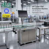 Machine de marquage laser UV pour la numérotation des flacons AI avec système de collecte de données de codes 2D et de traçabilité pour l'aggregation des cartons