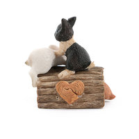 Grenzüberschreitende Simulations-PVC-Tiermodell-Ornamente: Kleine Shar-Pei-Hunde, Katzen und Hasen – Verspielte Tierfiguren für die Muttertagsdekoration