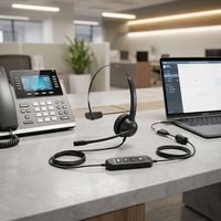 Lsezv NC Headset USB Peredam Kebisingan Aktif dengan Kontrol Mute Monaural untuk Kantor, Laptop, PC C13NC-USB