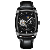 Montres automatiques pour homme TEVISE T802D, carrées, de style business, étanches, de luxe, avec mouvement mécanique lumineux, montre d'usine d'origine