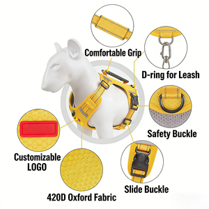 Harnais de luxe personnalisé pour animaux de compagnie, ensemble de harnais et de laisses pour chien, respirant, réfléchissant, tactique, de sécurité, pour chiot, harnais de traction pour chien - Product Image 4
