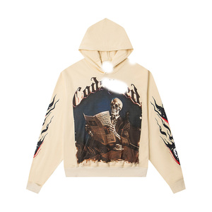 Vêtements pour hommes, sweats à capuche en coton 100% avec impression en relief, streetwear, sweat à capuche personnalisé pour hommes - Product Image 6