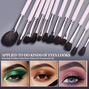 OEM ODM Wholesale 12PCS Professional Multifunctional Durable <strong>Makeup</strong> Brush Set <strong>Silver</strong> Vegan Eyeshadow Foundation <strong>Eye</strong> <strong>Makeup</strong> - Product Image 4