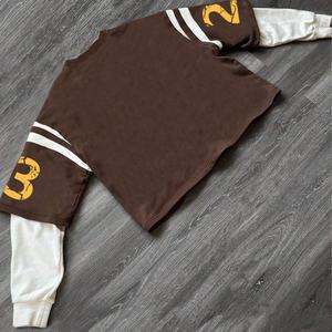 ผู้จัดจำหน่ายเสื้อผ้าสตรีทแวร์ เสื้อยืดคอกลมคุณภาพสูง พิมพ์ลายกราฟิกดิจิทัลตามสั่ง เสื้อยืดแขนยาวสองชั้นลำลองสำหรับผู้ชาย - Product Image 3