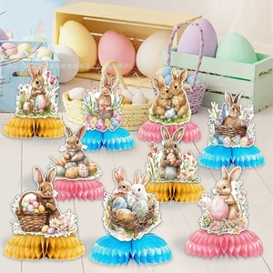 Best Selling Cute Rabbit Easter Themed <b>Honeycomb</b> Paper Fan Ornament <b>Decoration</b> - Product Image 5