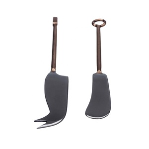 Vajilla chapada en plata de acero inoxidable, cuchillo y esparcidor de queso con mango rústico, juego de esparcidores de cuchillos de queso bonitos - Product Image 1