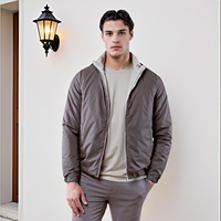 Veste bomber rembourrée pour homme, logo personnalisé OEM en gros, nylon résistant au vent, manteau léger matelassé
