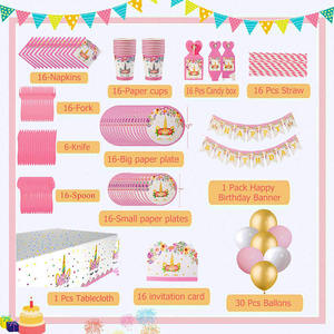 Set di decorazioni per feste di compleanno per bambini da 192 pezzi forniture per feste a tema unicorno arcobaleno di buon compleanno per bambina - Product Image 2