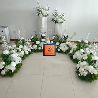 Arrangement floral artificiel en soie pour allée, boule de fleurs d'hortensia blanc et vert, bouquet de mariage, décoration de table d'autel, haute qualité