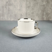 Service de table en porcelaine blanche de luxe nordique avec bordure argentée - Prix abordable