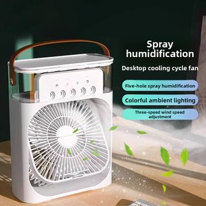 <span class=keywords><strong>Ventilador</strong></span> <span class=keywords><strong>de</strong></span> <span class=keywords><strong>Aire</strong></span> Acondicionado Portátil Mini en Oferta, con 7 Luces <span class=keywords><strong>de</strong></span> Ambiente, Plegable y Alimentado por USB/Batería para Hoteles - Product Image 2