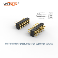 Pogo Pin Ventes directes d'usine 2mm Pas Double rangée Pogopin Connecteur Plug-in 8 broches Broche à ressort Soudage PCB Carte de charge
