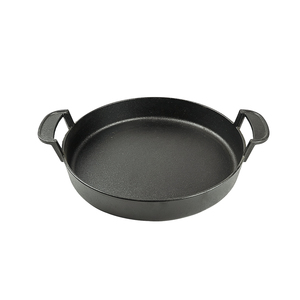 Poêle à frire ronde en fonte noire de 30 cm (12 pouces) avec double poignée, antiadhésive, pour extérieur, compatible four et cuisinière à gaz/induction - Product Image 2