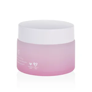 Confezione crema per la pelle forma rotonda rosa blu verde vaso cosmetico in vetro sfumato 50g con logo personalizzato