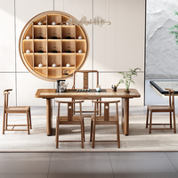 Nouvelle table de bureau commerciale moderne en bois massif, ensemble table à thé, grande table de conférence, station de thé Kung Fu, poste de travail pratique pour chef