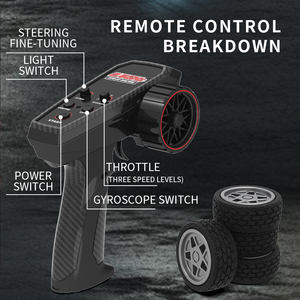 DWI DOWELLIN 1:43 RC Drift Car Voiture de course entièrement proportionnelle 2.4GHz, 4WD avec gyroscope et lumières LED pour enfants - Product Image 6