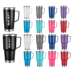 Taza <span class=keywords><strong>de</strong></span> café <span class=keywords><strong>de</strong></span> viaje con mango <span class=keywords><strong>de</strong></span> 20oz y 30oz, taza <span class=keywords><strong>de</strong></span> café <span class=keywords><strong>de</strong></span> viaje con revestimiento <span class=keywords><strong>de</strong></span> polvo frío aislado <span class=keywords><strong>de</strong></span> acero inoxidable 304 con asa - Product Image 1