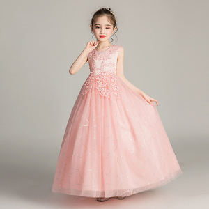 Robes de mariée longues et moelleuses sur mesure de qualité supérieure pour filles, robe de princesse en tulle bien conçue pour les spectacles et festivals des enfants - Product Image 1