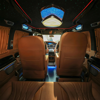 Kit de conversion complet de l'intérieur du Dingkong Vito W447, sièges capitaine en cuir beige, plafond étoilé, lit de repos arrière |   Personnalisation OEM