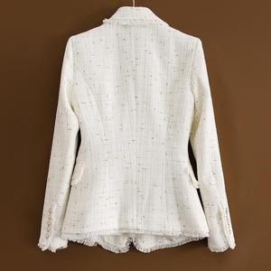 <span class=keywords><strong>Blazer</strong></span> Slim-fit da Donna Primavera-Autunno 2025, Stile Corto, Doppiopetto, Tessuto con Ricamo a Mano in Filo Dorato - Product Image 2